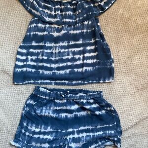 SO Kids Blue Tie-Dye Shorts and Top Set